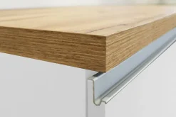 Cucine|Cucina > Dmora Cucina Bianco Lucido Marrone Rovere un Cassetto 19 Ripiani, Modulabile Made in Italy - Attiko Marrone Rovere, Bianco Lucido
