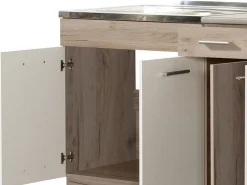 Cucine > Dmora Cucina Bianco Marrone Rovere 2 Cassetti 5 Ripiani, 10 Ante - Bornago Marrone, Bianco Rovere