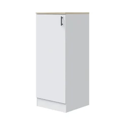 Cucine > Dmora Cucina Bianco Marrone Rovere 4 Cassetti 5 Ripiani, Apertura Battente, Scorrevole - Althenis Marrone, Bianco Rovere