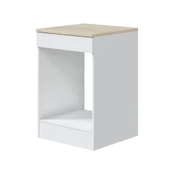 Cucina Bianco Marrone Rovere 4 Cassetti 5 Ripiani, Apertura Battente, Scorrevole - Moriantha