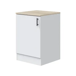Cucina Bianco Marrone Rovere 4 Cassetti 5 Ripiani, Apertura Battente, Scorrevole - Moriantha