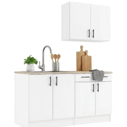 Cucine > Dmora Cucina Bianco Marrone Rovere un Cassetto Modulabile, 6 Ripiani - Telinea Marrone, Bianco Rovere