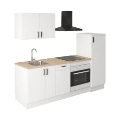 Cucine > Dmora Cucina Bianco Marrone Rovere un Cassetto Modulabile, 6 Ripiani - Telinea Marrone, Bianco Rovere