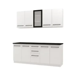 Cucina Bianco Nero 2 Cassetti 9 Ripiani, 10 Ante - Monale