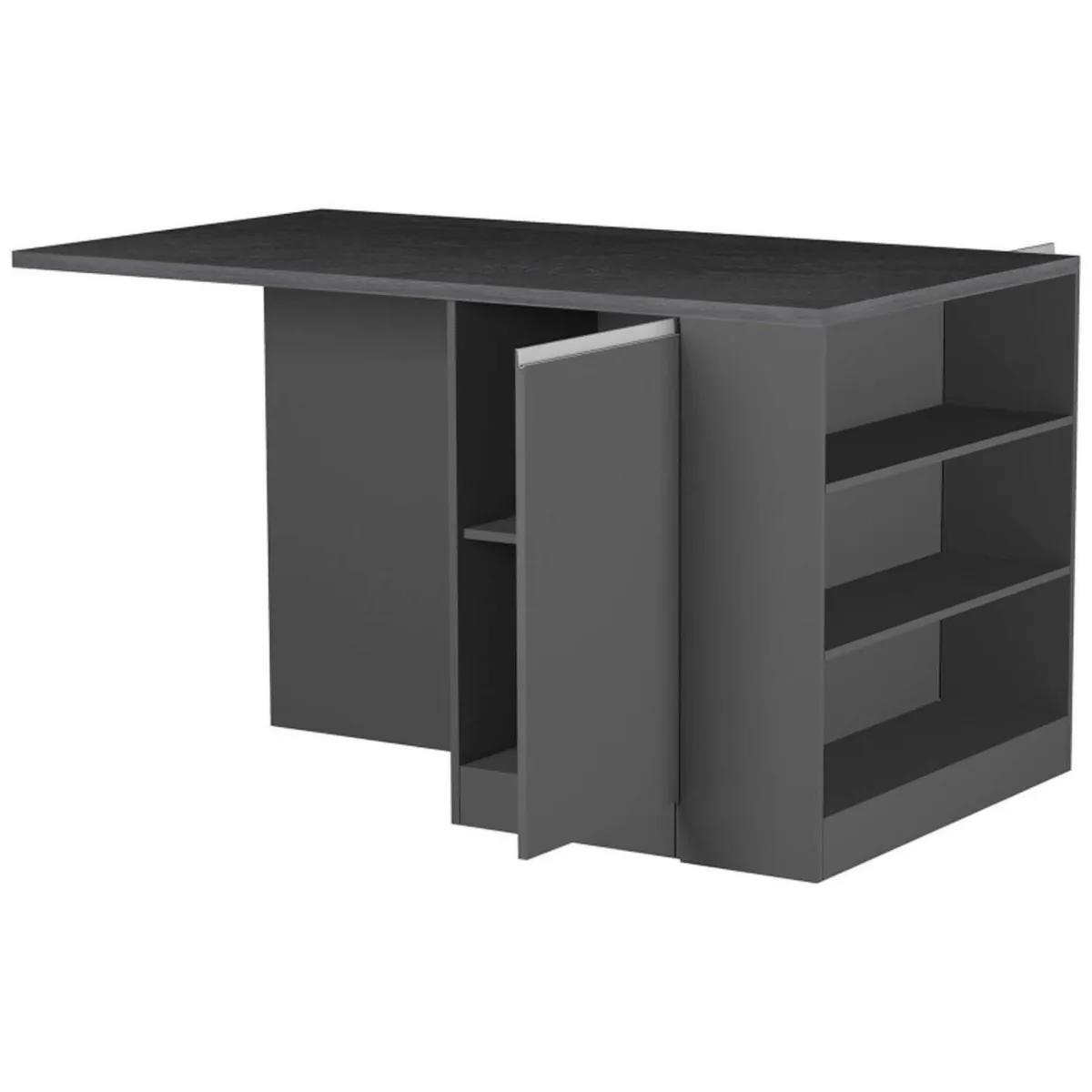 Cucine|Cucina > Dmora Cucina Grigio Ardesia Grigio Ardesia 3 Cassetti 31 Ripiani, Modulabile Made in Italy - Arlo Grigio Ardesia, Grigio Ardesia