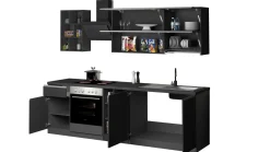 Cucine|Cucina > Dmora Cucina Grigio Ardesia Grigio Ardesia un Cassetto 19 Ripiani, 7 Ante Made in Italy - Attimis Grigio Ardesia, Grigio Ardesia