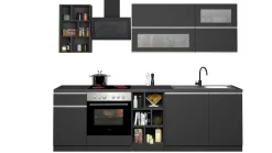 Cucine|Cucina > Dmora Cucina Grigio Ardesia Grigio Ardesia un Cassetto 19 Ripiani, 7 Ante Made in Italy - Attimis Grigio Ardesia, Grigio Ardesia