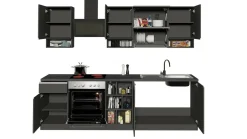 Cucina Grigio Ardesia Grigio Ardesia un Cassetto 19 Ripiani, Modulabile Made in Italy - Attiko