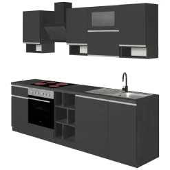 Cucina Grigio Ardesia Grigio Ardesia un Cassetto 19 Ripiani, Modulabile Made in Italy - Attiko