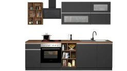 Cucina Grigio Ardesia Marrone Rovere un Cassetto 13 Ripiani, 5 Ante Made in Italy - Fonti