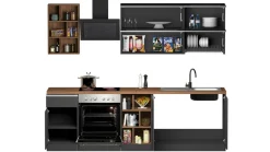 Cucina Grigio Ardesia Marrone Rovere un Cassetto 13 Ripiani, 5 Ante Made in Italy - Fonti