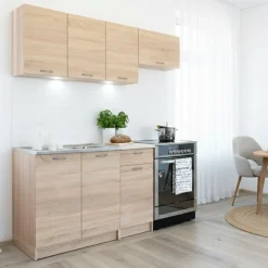 Cucine > Dmora Cucina Modulabile un Cassetto, un Ripiano - Teano Marrone Rovere
