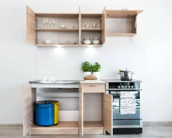 Cucina Marrone Rovere Modulabile un Cassetto, 3 Ripiani - Sora