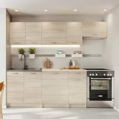 Cucina Marrone Rovere Modulabile un Cassetto, un Ripiano - Urzulei