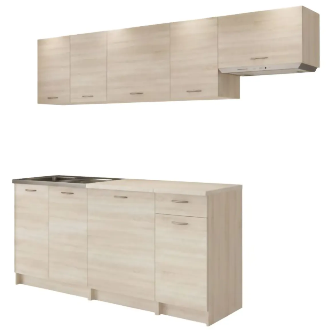 Cucina Marrone Rovere Modulabile un Cassetto, un Ripiano - Urzulei