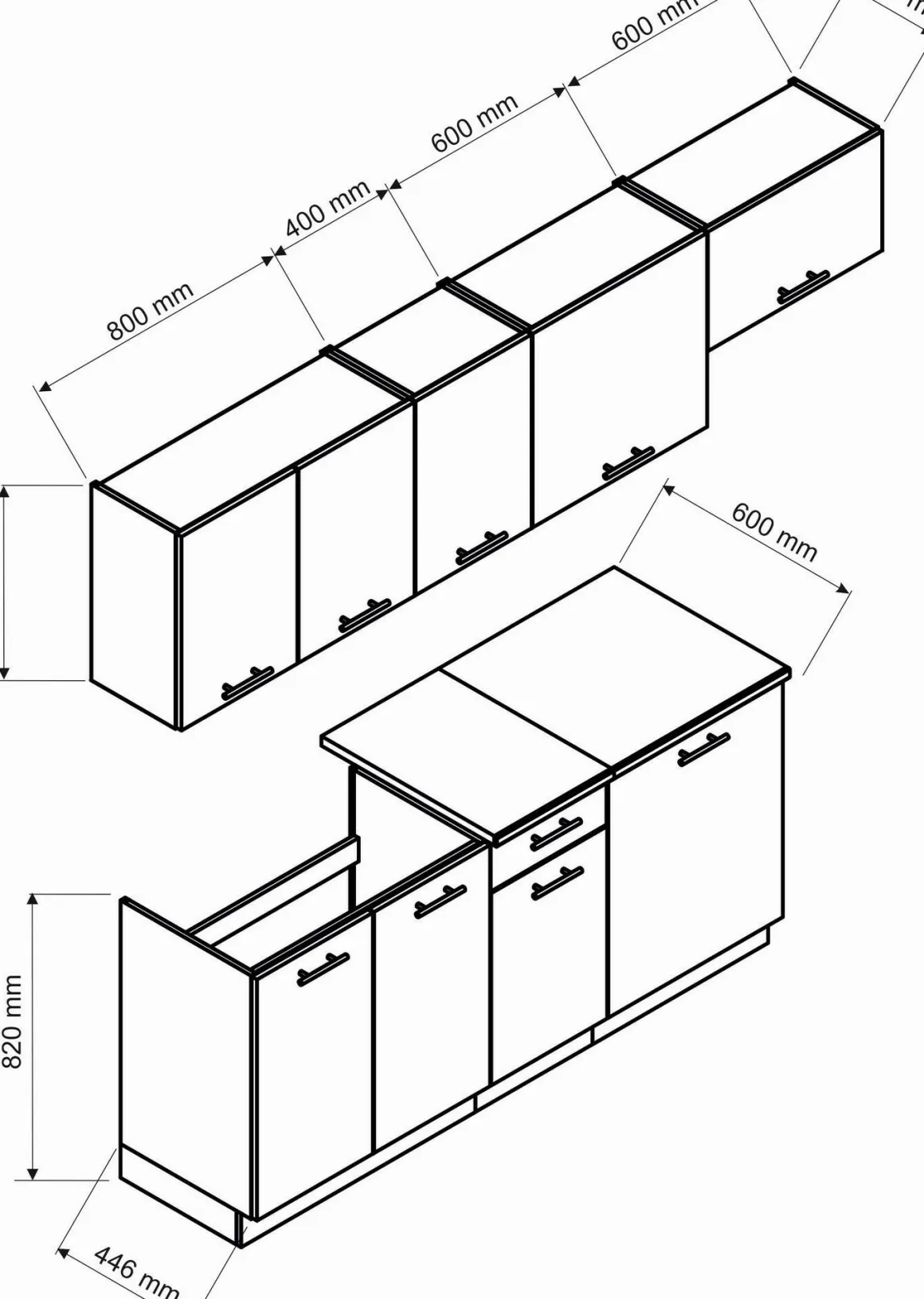 Cucina Marrone Rovere Modulabile un Cassetto, un Ripiano - Urzulei