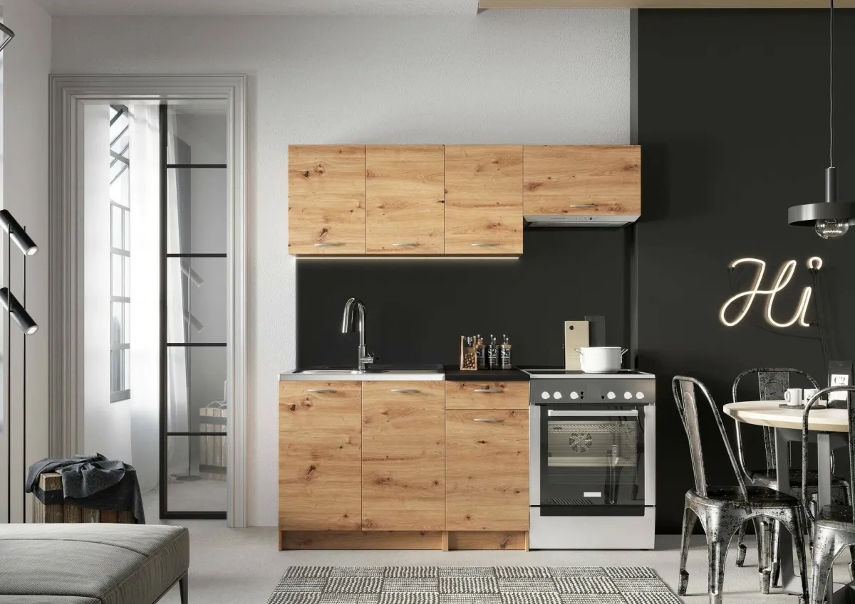 Cucine > Dmora Cucina Modulabile un Cassetto, un Ripiano - Sora Marrone Rovere Nodi
