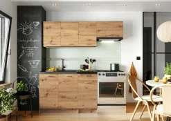 Cucine > Dmora Cucina Modulabile un Cassetto, un Ripiano - Sora Marrone Rovere Nodi