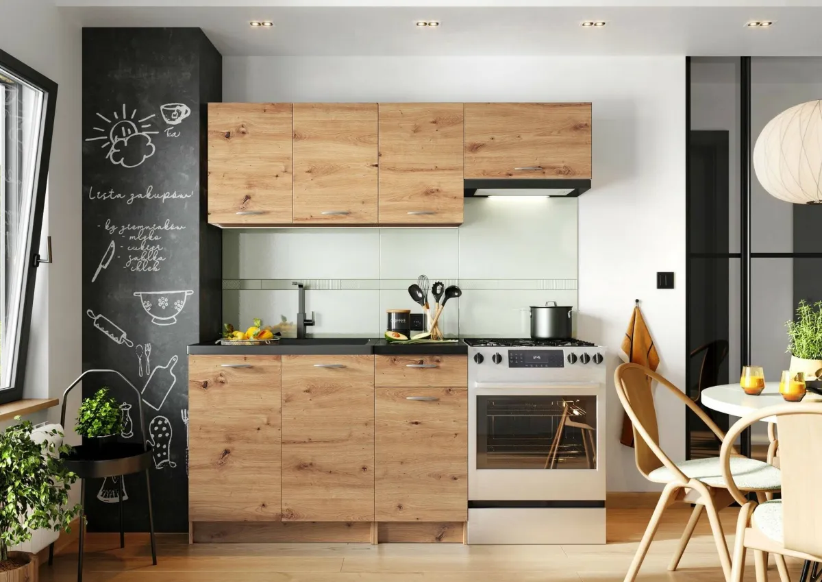 Cucine > Dmora Cucina Modulabile un Cassetto, un Ripiano - Sora Marrone Rovere Nodi