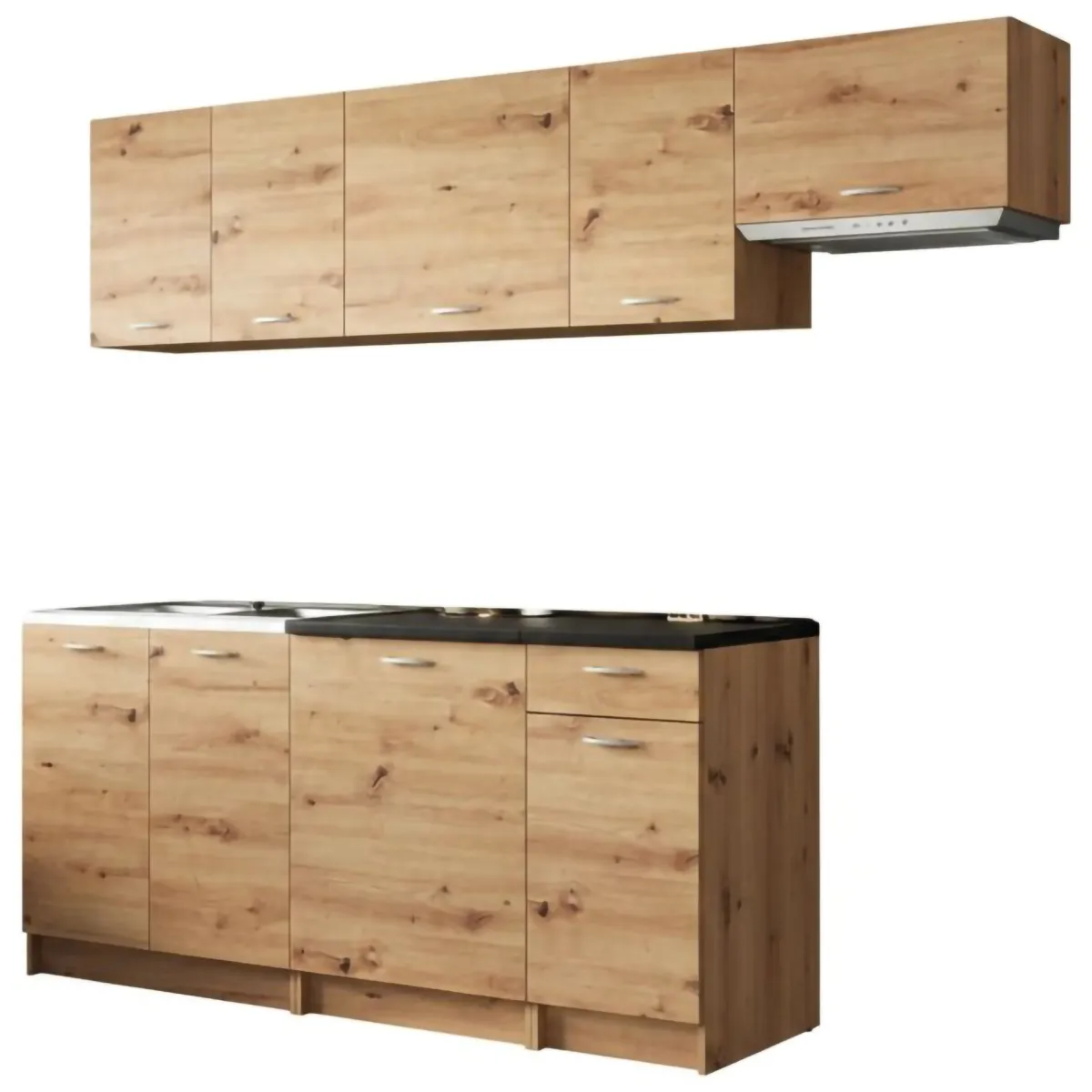 Cucine > Dmora Cucina Modulabile un Cassetto, un Ripiano - Urzulei Marrone Rovere Nodi