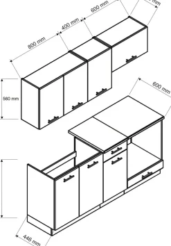 Cucine > Dmora Cucina Modulabile un Cassetto, un Ripiano - Urzulei Marrone Rovere Nodi