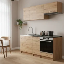 Cucine > Dmora Cucina Modulabile un Cassetto, un Ripiano - Urzulei Marrone Rovere Nodi