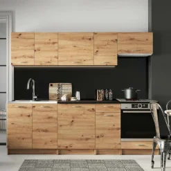 Cucina Marrone Rovere Nodi un Ripiano Modulabile, un Cassetto - Camerino