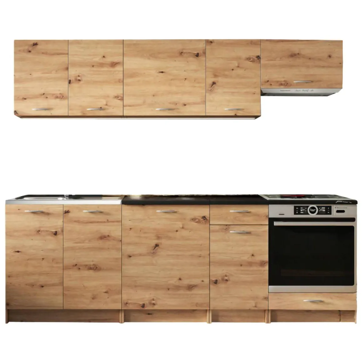 Cucina Marrone Rovere Nodi un Ripiano Modulabile, un Cassetto - Camerino
