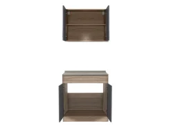Cucina Nero Antracite Marrone un Cassetto 3 Ripiani, Apertura Battente, Scorrevole - Garessio