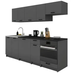 Cucine > Dmora Cucina Modulabile un Cassetto, un Ripiano - Miogli Nero Antracite