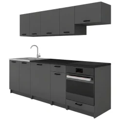 Cucine > Dmora Cucina Modulabile un Cassetto, un Ripiano - Miogli Nero Antracite