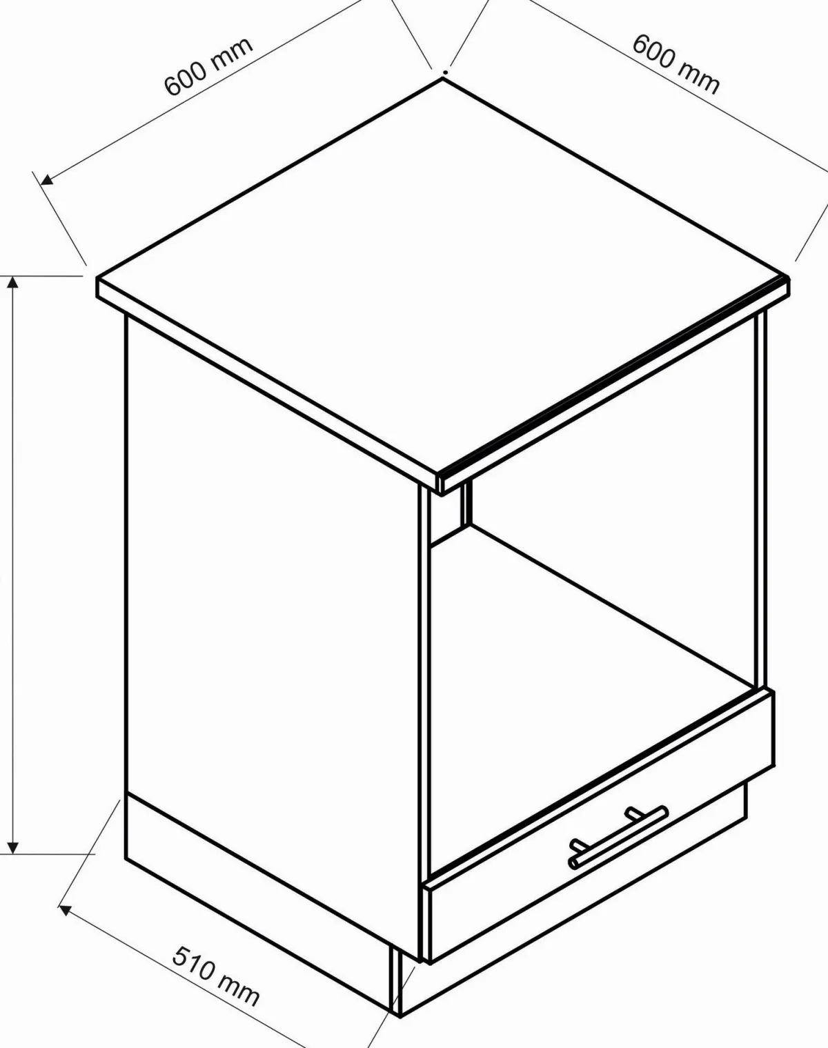 Cucine > Dmora Cucina Modulabile un Cassetto, un Ripiano - Miogli Nero Antracite