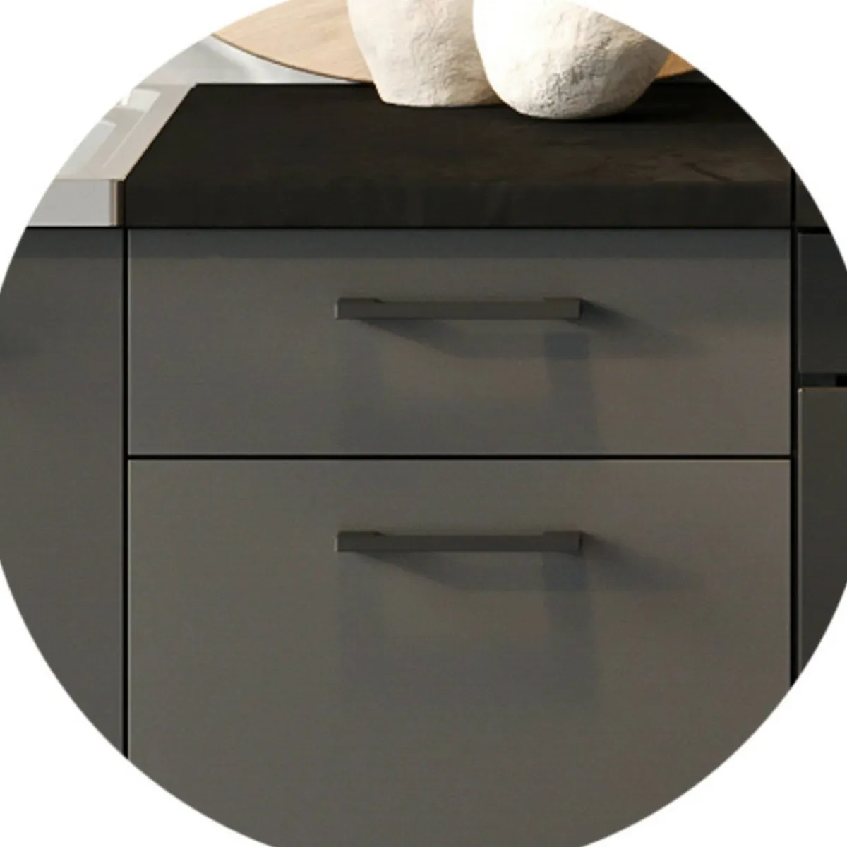 Cucine > Dmora Cucina Modulabile un Cassetto, un Ripiano - Miogli Nero Antracite