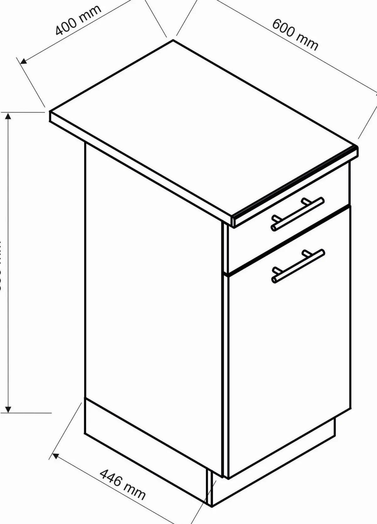 Cucine > Dmora Cucina Modulabile un Cassetto, un Ripiano - Miogli Nero Antracite