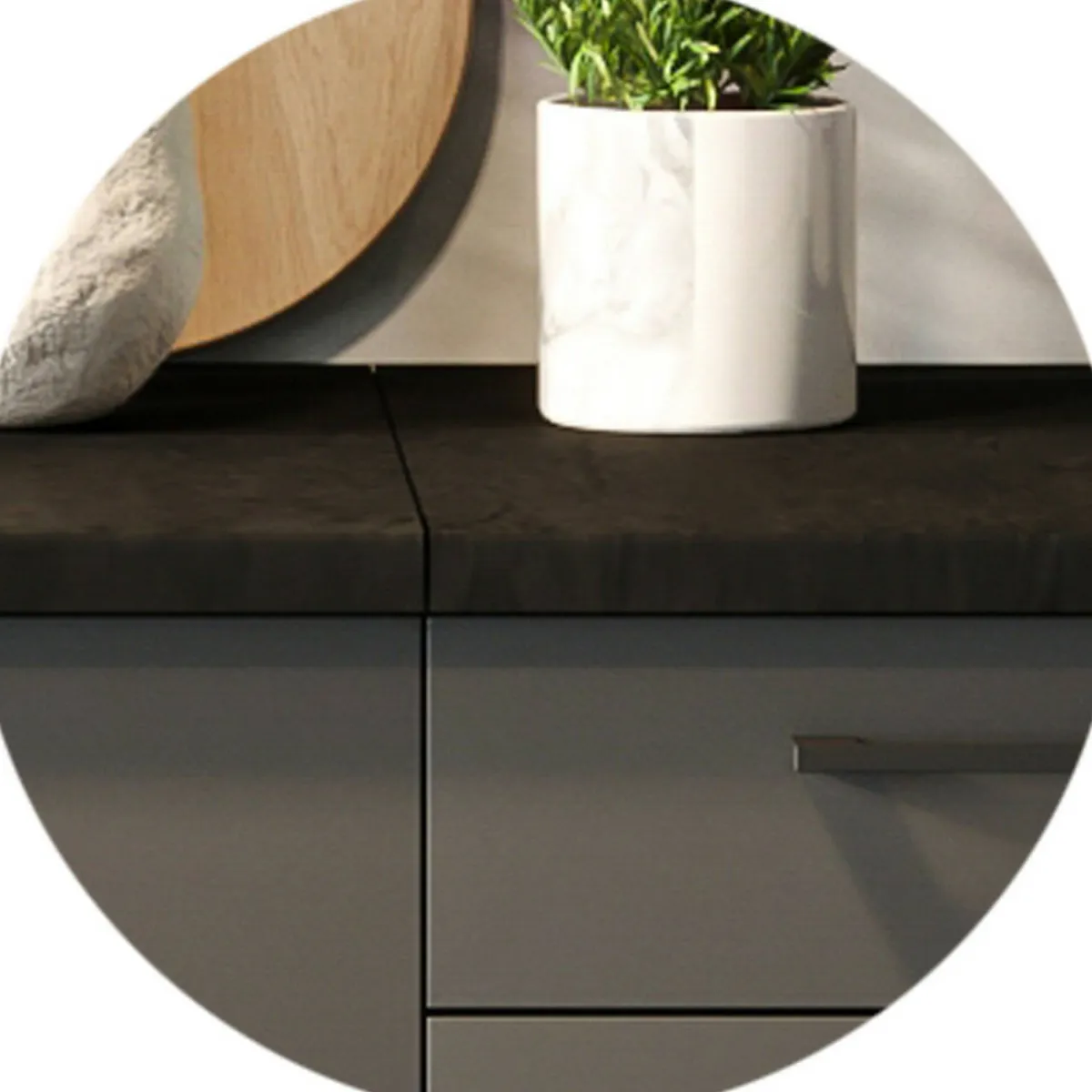 Cucine > Dmora Cucina un Ripiano Modulabile, un Cassetto - Cormone Nero Antracite