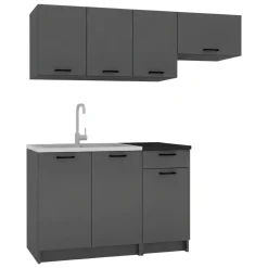 Cucine > Dmora Cucina un Ripiano Modulabile, un Cassetto - Cormone Nero Antracite