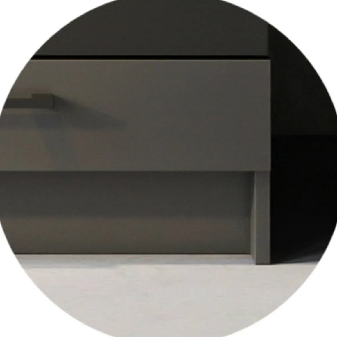 Cucina Nero Antracite un Ripiano Modulabile, un Cassetto - Covor