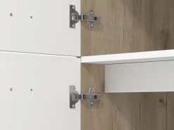Dispensa da Cucina Beige Marrone Rovere Nodi 5 Ripiani 3 Ante 60x57.5x214.5h cm, 6 Vani - Volvera