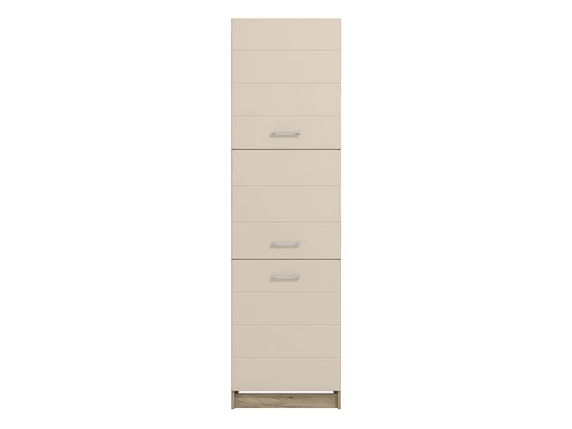 Dispensa da Cucina Beige Marrone Rovere Nodi 5 Ripiani 3 Ante 60x57.5x214.5h cm, 6 Vani - Volvera