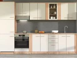 Dispensa da Cucina Beige Marrone Rovere Nodi un Cassetto 2 Ripiani 60x56.5x82h cm, un Vano - Saracena