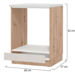 Mobili Dispensa > Dmora Dispensa da Cucina Beige Marrone Rovere Nodi un Ripiano 2 Ante 60x30x57h cm, 2 Vani - Volvera Marrone, Beige Rovere Nodi