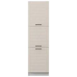 Mobili Dispensa > Dmora Dispensa da Cucina Bianco Crema Bianco 6 Ripiani Apertura Battente 60x58x214h cm, 3 Ante - Hallst Bianco, Bianco Crema