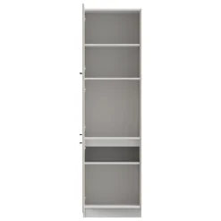 Mobili Dispensa > Dmora Dispensa da Cucina Bianco Crema Bianco 6 Ripiani Apertura Battente 60x58x214h cm, 3 Ante - Hallst Bianco, Bianco Crema