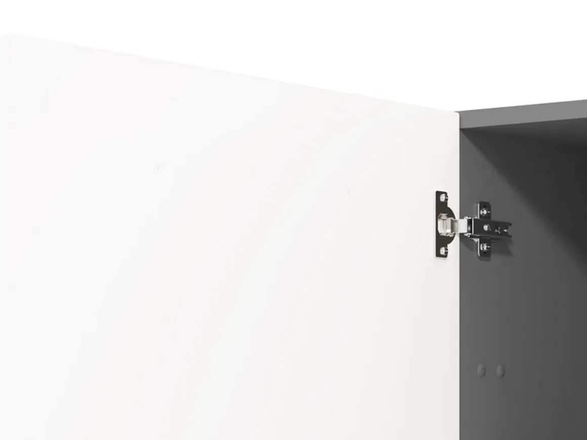 Mobili Dispensa > Dmora Dispensa da Cucina Bianco Grigio un Cassetto 2 Ripiani 55x60x82h cm, Apertura Scorrevole - Moiolaaa Grigio, Bianco