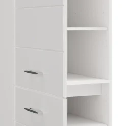 Dispensa da Cucina Bianco Lucido Bianco Opaco 6 Ripiani Apertura Battente 60x58x214h cm, 2 Ante - Cochem