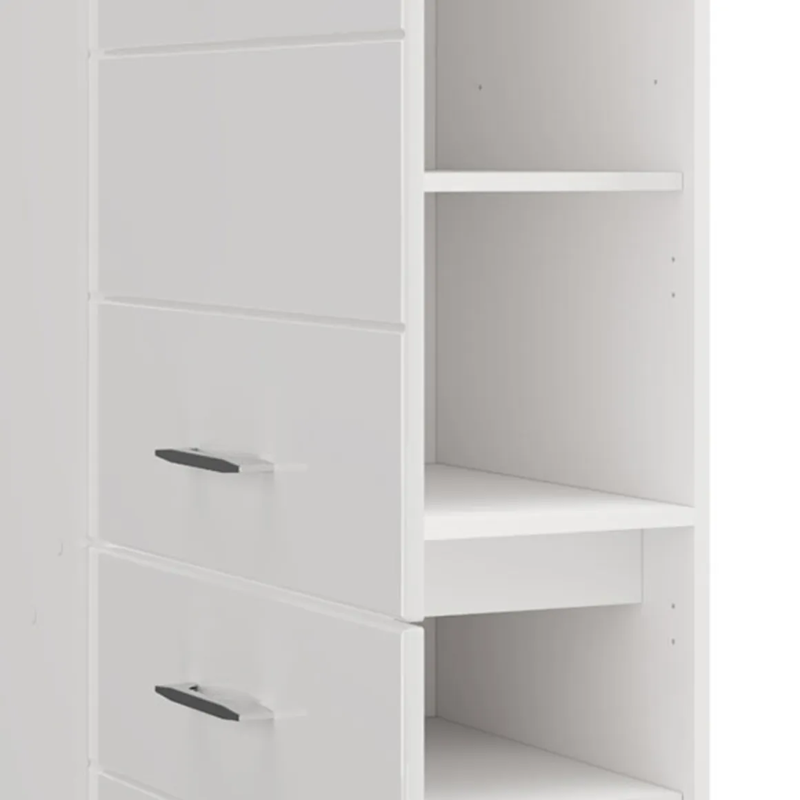 Dispensa da Cucina Bianco Lucido Bianco Opaco 6 Ripiani Apertura Battente 60x58x214h cm, 2 Ante - Cochem