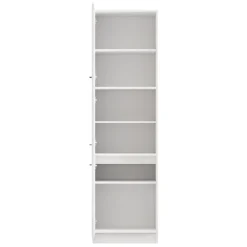 Dispensa da Cucina Bianco Lucido Bianco Opaco 6 Ripiani Apertura Battente 60x58x214h cm, 2 Ante - Cochem