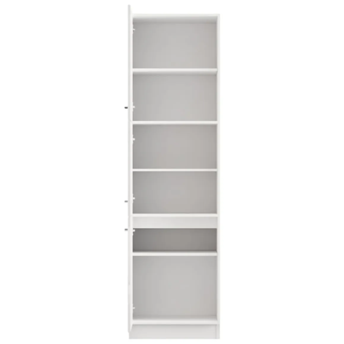 Dispensa da Cucina Bianco Lucido Bianco Opaco 6 Ripiani Apertura Battente 60x58x214h cm, 2 Ante - Cochem