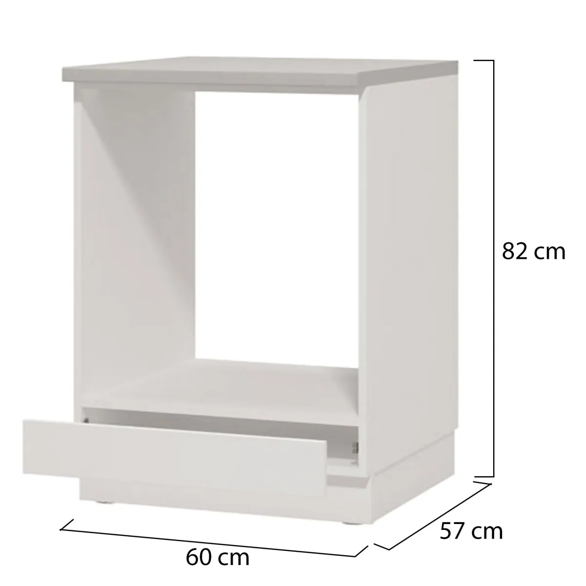Mobili Dispensa > Dmora Dispensa da Cucina un Cassetto 2 Ripiani 60x57x82h cm, un Vano - Falmentaaa Bianco