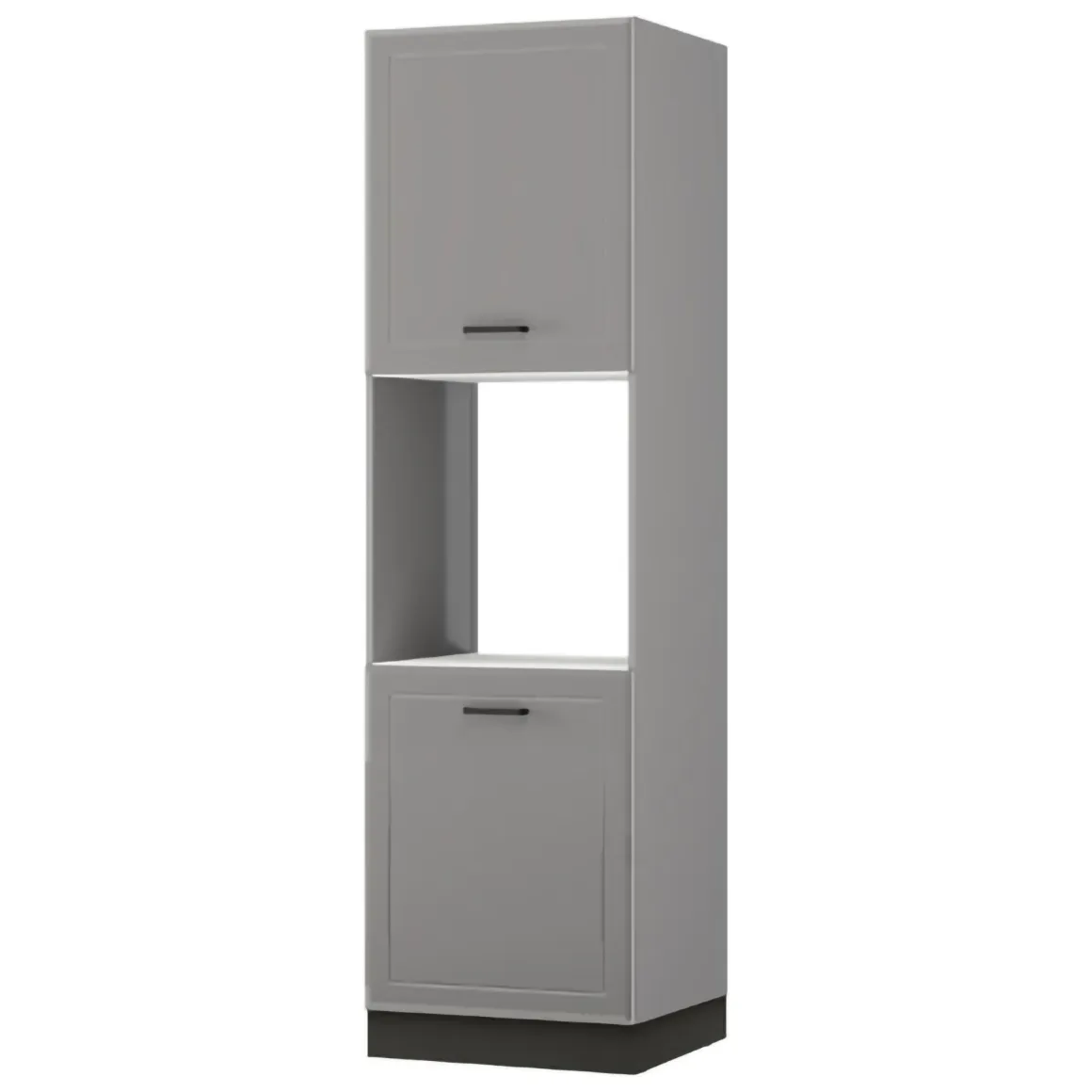 Dispensa da Cucina Grigio Nero 5 Ripiani Apertura Battente 60x58x214h cm, 2 Ante - Mogan